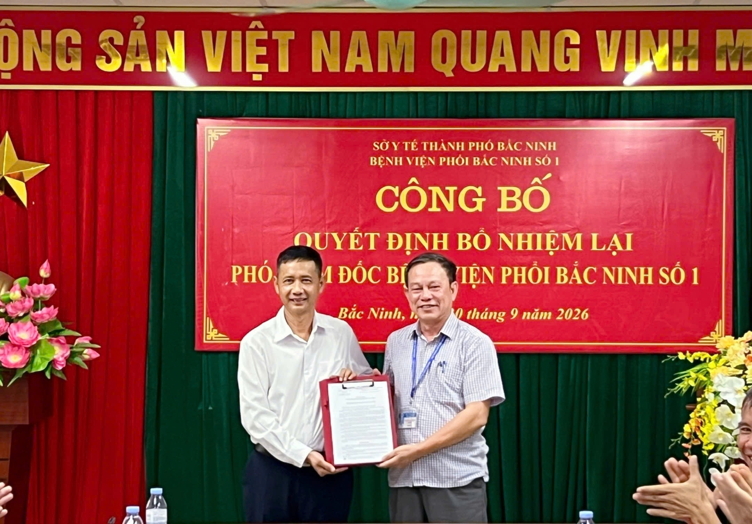 CÔNG BỐ QUYẾT ĐỊNH BỔ NHIỆM LẠI PHÓ GIÁM ĐỐC BỆNH VIỆN PHỔI BẮC NINH SỐ 1